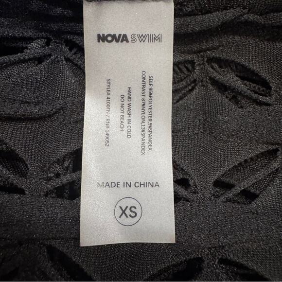 Fashion Nova NWOT Black fringe swim suit cover up dress size XS - Picture 8 of 9